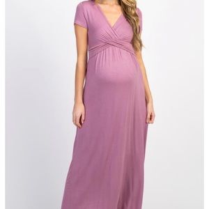 Pink blush maxi maternity dress size large worn 1x